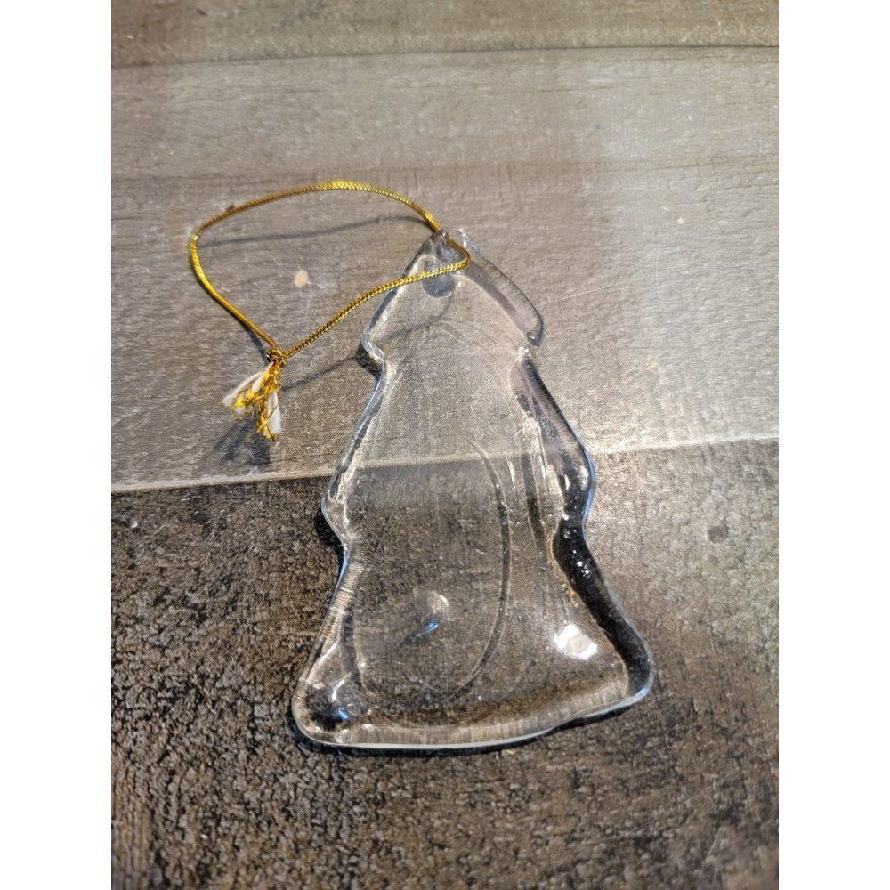 Clear glass pine tree ornament xmas